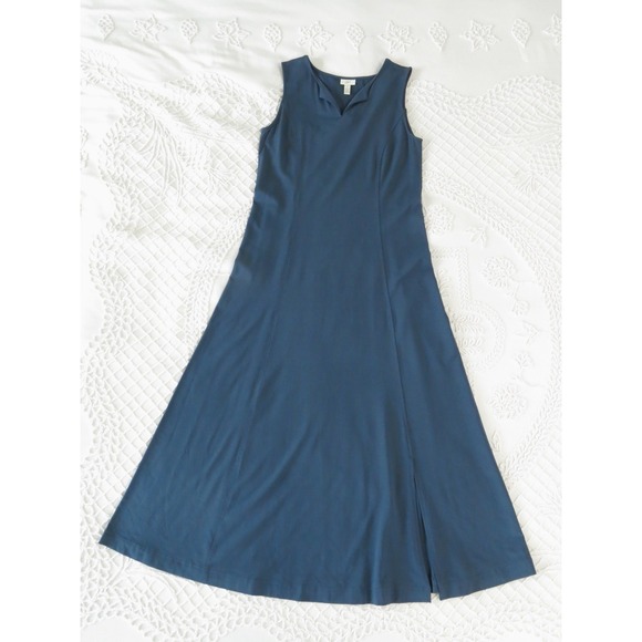 J. Jill Dresses & Skirts - J Jill Rayon Jersey Stretch Sleeveless Dress Small A Line Tank Midi Maxi Steel